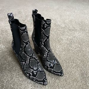 Faux snake booties
